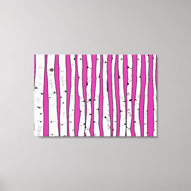 Birch Trees You Choose Background Colour Canvas Print (Front)