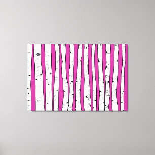 Birch Trees You Choose Background Colour Canvas Print