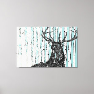 Birch Trees You Choose Background Colour Canvas Print