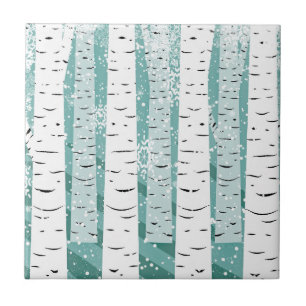 Birch Trunk Trees Tile