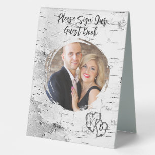 Birch Wedding Guest Book Table Sign