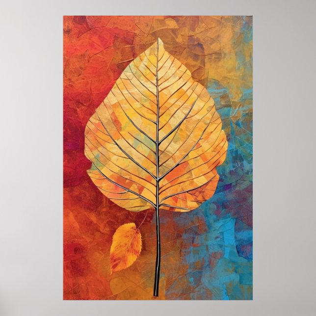 Birch Whimsy: AI-Generated Fall Leaf Poster (Front)