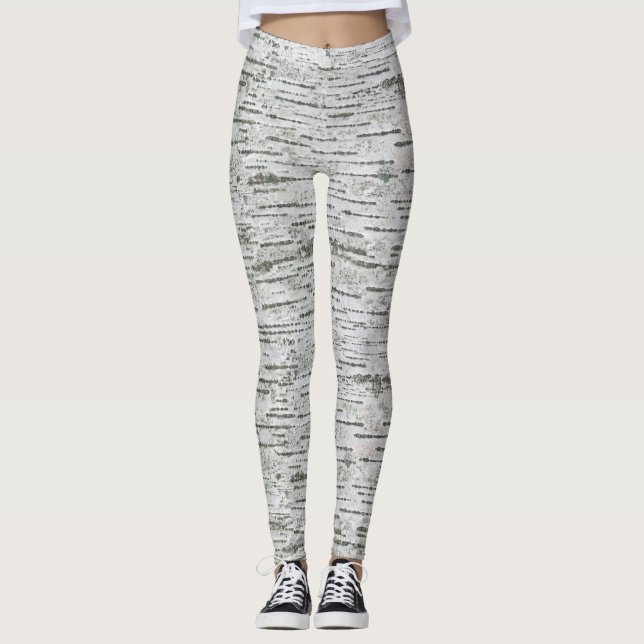 Birch Wood Texture Leggings (Front)