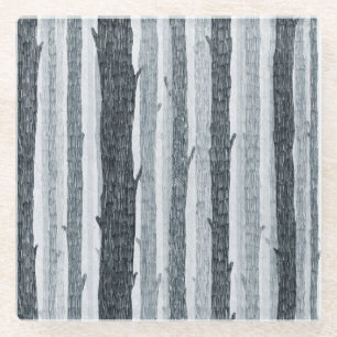 Birch wood trees, seamless background pattern. glass coaster