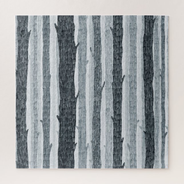 Birch wood trees, seamless background pattern. jigsaw puzzle (Vertical)