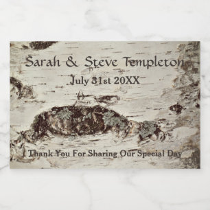 Birch Wood Wedding Mason Jar Labels