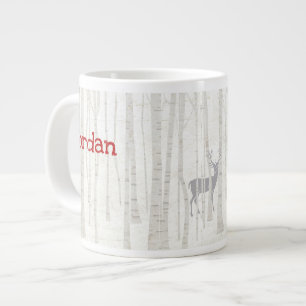 Birch Woods Deer Jumbo Mug Soup Ice Cream