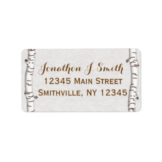 Birch Woods Rustic Address Label