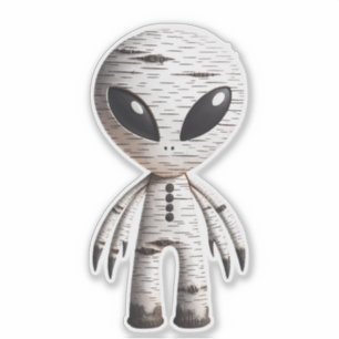 Birchbark Alien Sticker