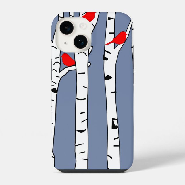 Birches and Birds iPhone Case (Back)