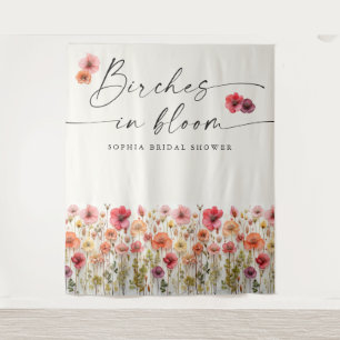 Birches In Bloom Bridal Shower Tapestry Backdrop