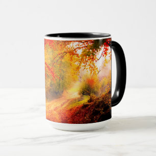 Birches Trees Fall Autumn orange Leaves Landscape Mug