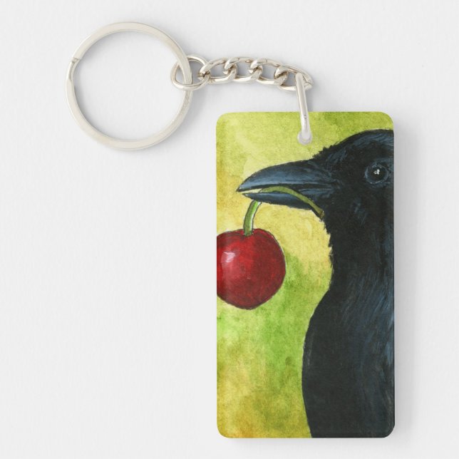 Bird 55 crow raven key ring (Front)