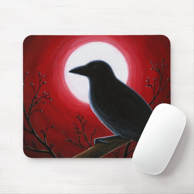 Bird 62 Crow Raven Mouse Mat (With Mouse)