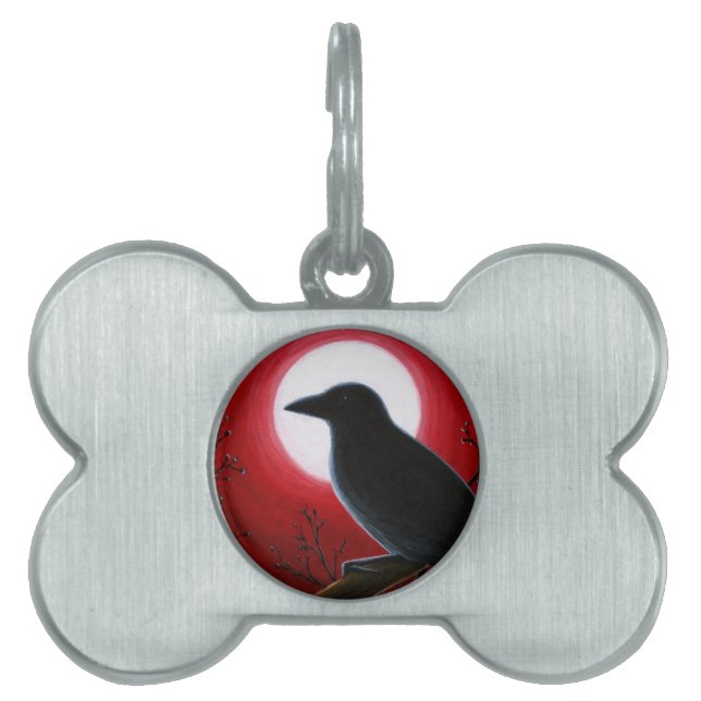 Bird 62 Crow Raven Pet Name Tag (Front)