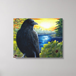 Bird 63 crow canvas print
