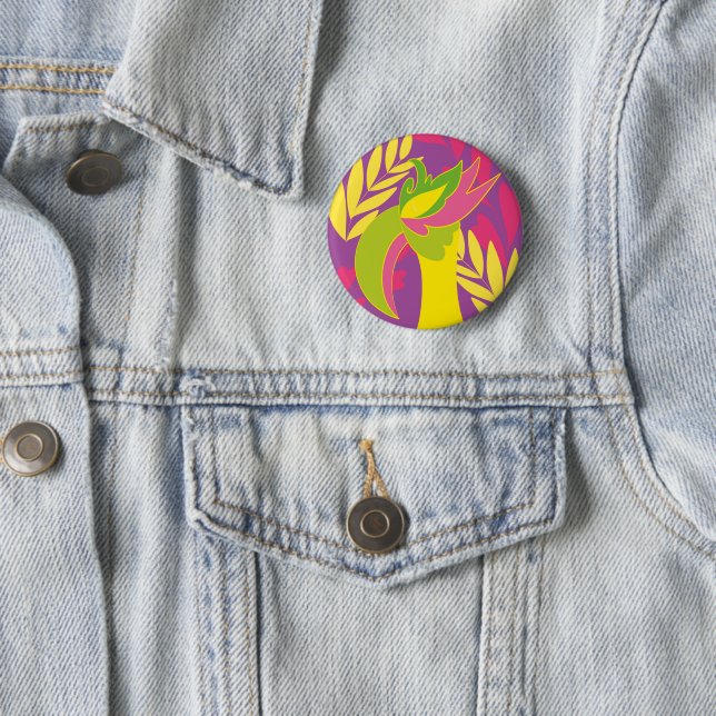bird 6 cm round badge (In Situ)