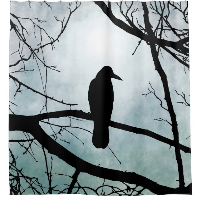 bird 77 Crow Raven Shower Curtain (Front)