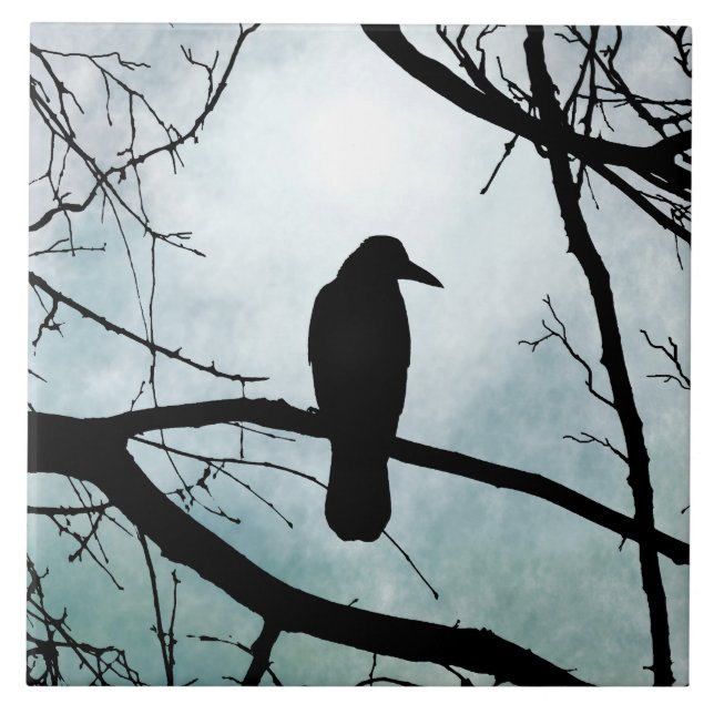 bird 77 Crow Raven Tile (Front)