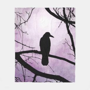 bird 78 Crow Raven Fleece Blanket