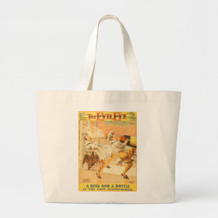 BIRD AND A BOTTLE LARGE TOTE BAG