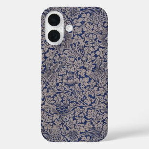 Bird and Anemone by William Morris Vintage Pattern iPhone 16 Case
