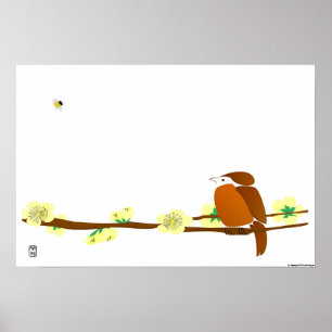 Bird and Bee Poster