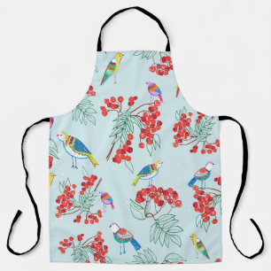Bird and berry pattern design. apron