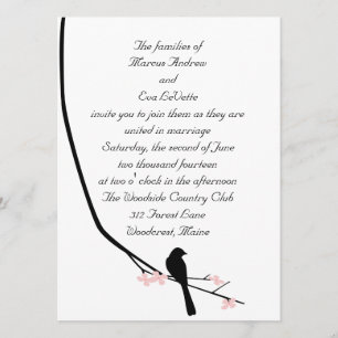 Bird and Blossom Large Invitation