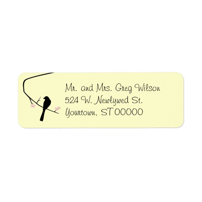 Bird and Blossom Return Address Label (Front)