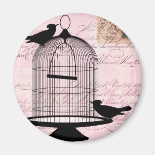 Bird and Cage Steampunk Magnet