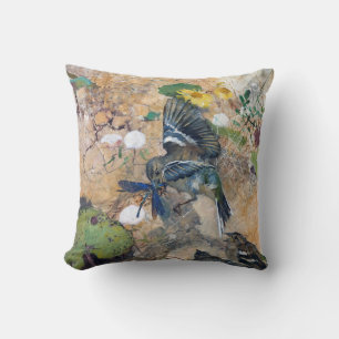 Bird and Dragonfly, Bruno Liljefors Cushion