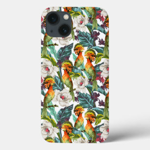 Bird And Exotic Flower Pattern iPhone 13 Case
