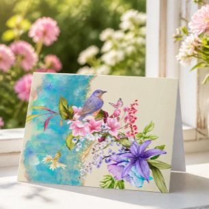 Bird and Flower Note Card