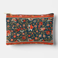 Bird and Flower Persian Blue Red Pattern