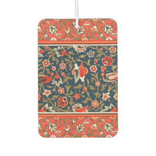Bird and Flower Persian Blue Red Pattern Car Air Freshener