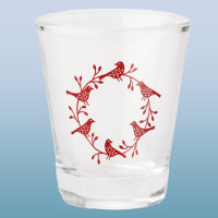 Bird and Flower Scandinavian Wreath