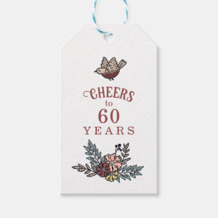 Bird and Flowers Birthday Thank You Favour Tags