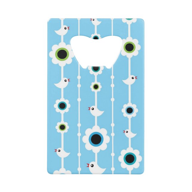 bird and flowers blue pattern (Front)