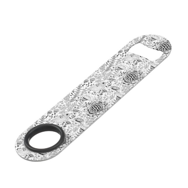 Bird and flowers doodle pattern (Front Angled)