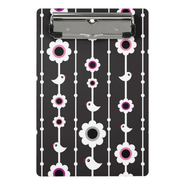 bird and flowers pattern mini clipboard (Front)
