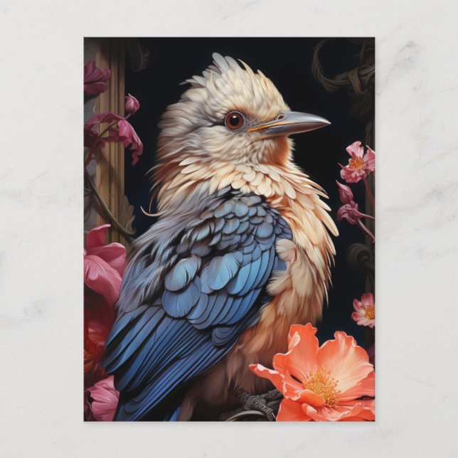 Bird and Flowers Postcard (Front)