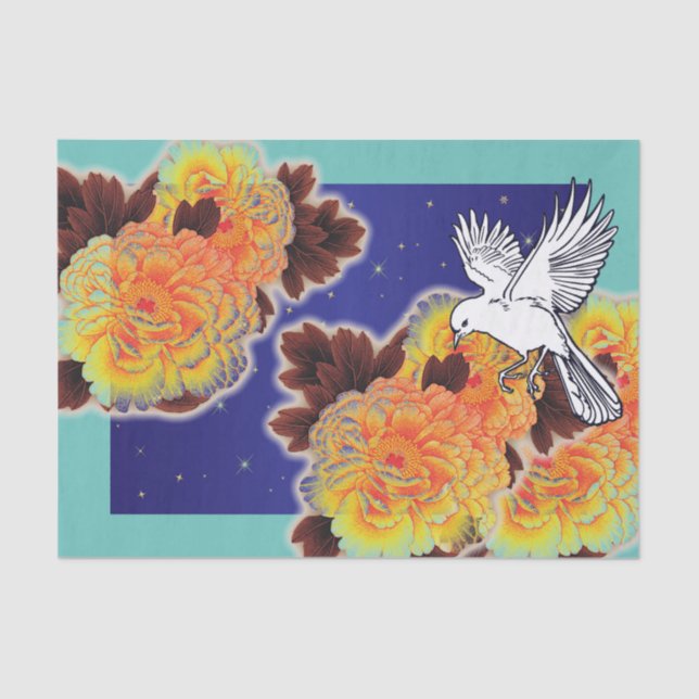 BIRD AND FLOWERS TISSUE PAPER (Front)