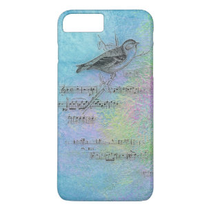 bird and music design on watercolor iPhone 8 plus/7 plus case