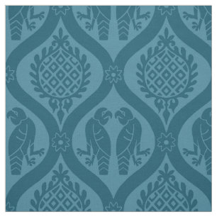 Bird and Pomegranate, Peacock Blue Fabric
