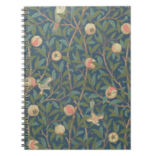 'Bird and Pomegranate' Wallpaper Design, printed b Notebook