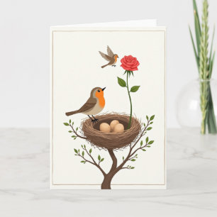 Bird And Rose Mothers Day Card