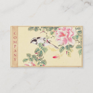 Bird and Roses Imao Keinen ukiyo-e flowers Japan Business Card