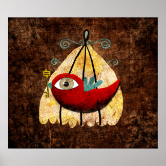 Bird and secret key print