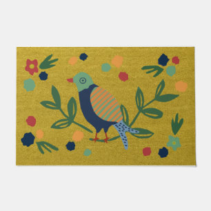 Bird and Summer Flowers  Bird Lover Gift  Doormat